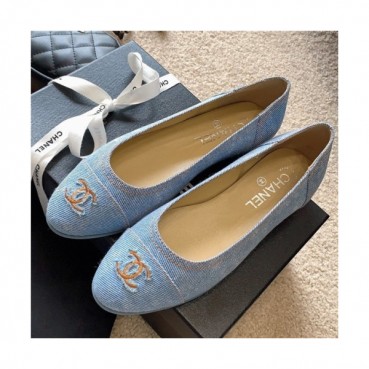 Chanel 2020 Women's Denim Flat - 샤넬 2020 여성용 데님 플렛 CHAS0459,Size(225