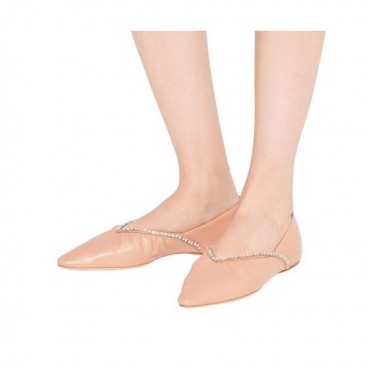Miumiu 2020 Ladies Leather Flat Shoes - 미우미우 2020 여성용 레더 플랫 슈즈 MIUS0078.Size(225 