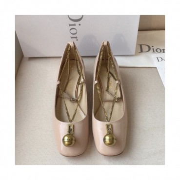 Dior Womens Leather Middle Heel Ballet Shoes - 디올 2019 여성용 레더 미들힐 발렛 슈즈 DIOS0092,Size(225
