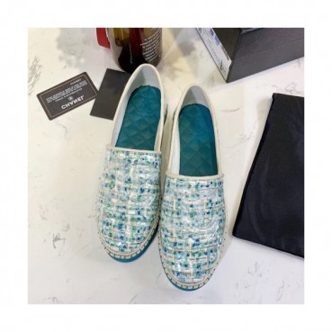 Chanel 2019 Ladies Tweed & PVC Slip On - 샤넬 2019 여성용 트위드&PVC 슬립온 CHAS0375.Size(225 