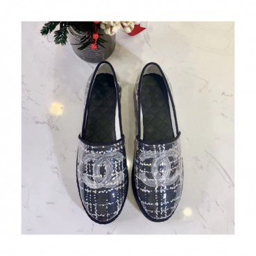 Chanel 2019 Ladies Tweed & PVC Slip On - 샤넬 2019 여성용 트위드&PVC 슬립온 CHAS0373.Size(225 