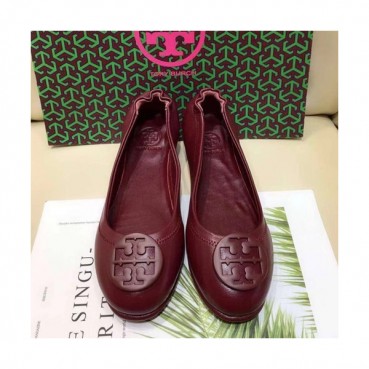 Tory  Burch 2019 Ladies Initial Logo Leather Ballet Flat Shoes - 토리버치 2019 여성용 이니셜 로고 레더 발렛 플랫 슈즈 TBS0015,Size(220 