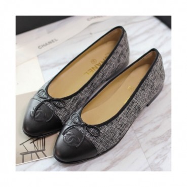 Chanel 2019 Ladies Classic CC Logo Ribbon Tweed Ballet Flat Shoes - 샤넬 여성 클랙식 CC 로고 리본 트위드 발렛 플랫 슈즈 Cnl0304x.Size(225 