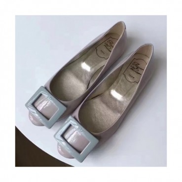 Roger Vivier 2019 Ladies Belle Patent-Leather Flat Shoes 
