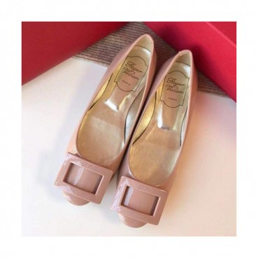 Roger Vivier 2019 Ladies Belle Patent-Leather Flat Shoes 