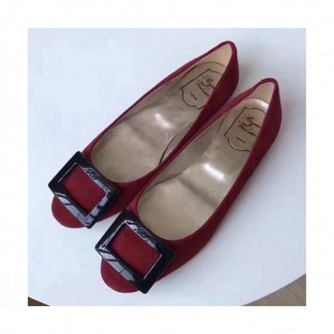 Roger Vivier 2019 Ladies Embellished Velvet Flat Shoes - 로저비비에 여성 엠블리쉬 벨벳 플랫 슈즈 Rog0044x.Size(220 