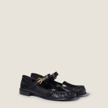 미우미우 여성 스트랩 가죽 로퍼 - Miu Miu Womens Strap Leather Loafers 