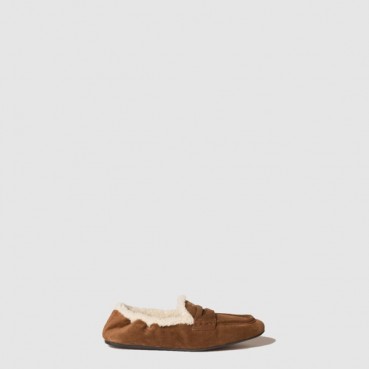 미우미우 여성 루슈 스웨이드 로퍼 - Miu Miu Womens Ruche Suede Loafers 