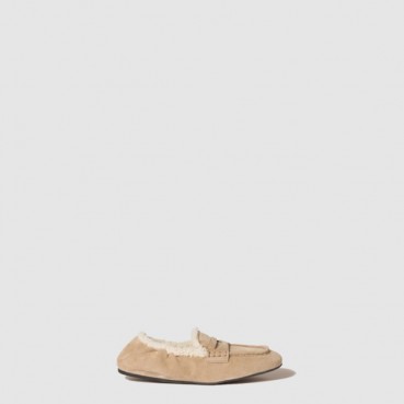 미우미우 여성 루슈 스웨이드 로퍼 - Miu Miu Womens Ruche Suede Loafers 