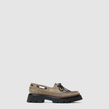 알렉산더왕 여성 스웨이드 카슨 보트 로퍼 - Alexander Wang Suede Carson Boat Loafer 