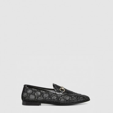 구찌 여성 GG 크리스털 구찌 조르단 로퍼 - Gucci Womens GG Crystal Gucci Jordan Loafer 