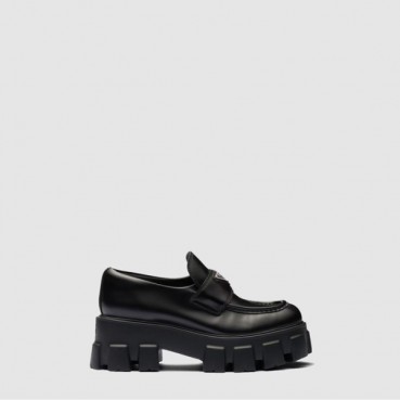 프라다 여성 브러시드 모놀리스 로퍼 - Prada Womens Brushed Leather Monolith Loafer 