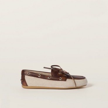 미우미우 여성 블리치드 보트 슈즈 - Miumiu Womens Unlined Bleached Leather Boat Shoes 