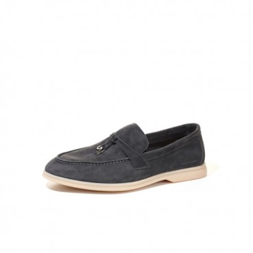 로로피아나 남/녀 딥 그레이 로퍼 - Loro Piana Unisex Summer Walk Loafers 