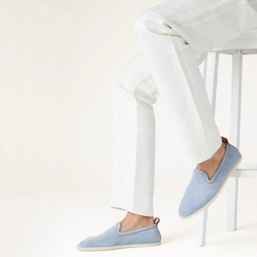 로로피아나 남성 블루 로퍼 - Loro Piana Mens Summer Walk Loafer 