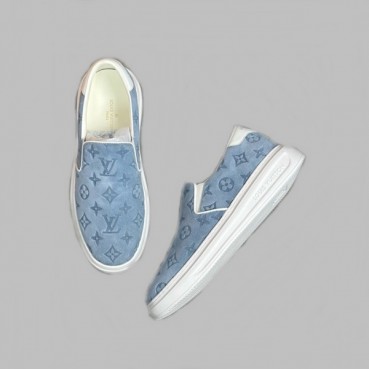 루이비통 남성 블루 로퍼 - Louis vuitton Mens Blue Loafer 