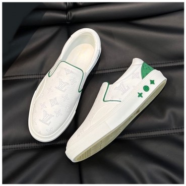 루이비통 남성 모던 화이트 로퍼 - Louis vuitton Mens White Loafer 