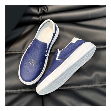 루이비통 남성 모던 블루 로퍼 - Louis vuitton Mens Blue Loafer 