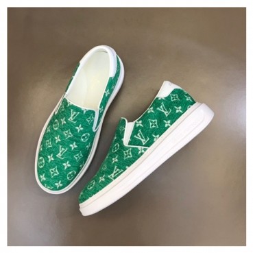 루이비통 남성 모던 그린 로퍼 - Louis vuitton Mens Green Loafer 