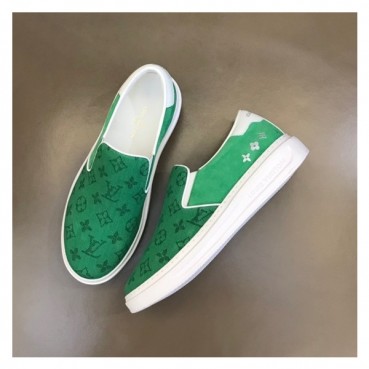 루이비통 남성 모던 그린 로퍼 - Louis vuitton Mens Green Loafer 