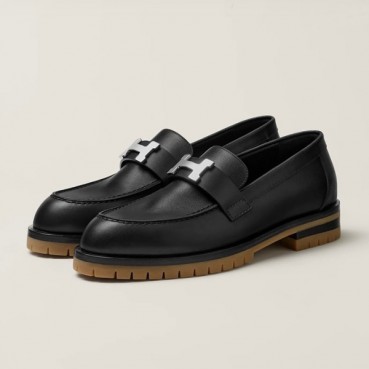 에르메스 여성 시그니처 블랙 로퍼 - Hermes Womens Black Loafer 