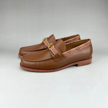 루이비통 남성 모던 카멜 로퍼 - Louis vuitton Mens Camel Loafer 