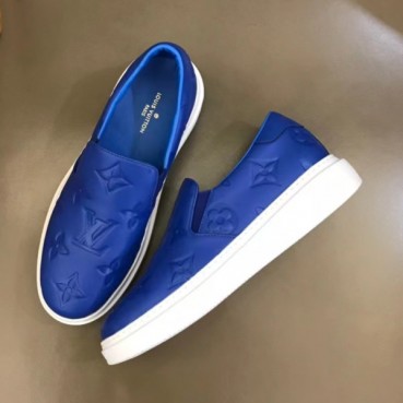 루이비통 남성 모노그램 블루 로퍼 - Mens Blue Loafer 