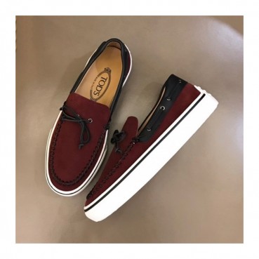 토즈 남성 리본 버건디 로퍼 - Mens Burgundy Loafer 