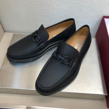 Salvatore Ferragamo 2021 Men's Leather Loafer,FGMS0596 - 페라가모 2021 남성용 레더 로퍼,Size(240