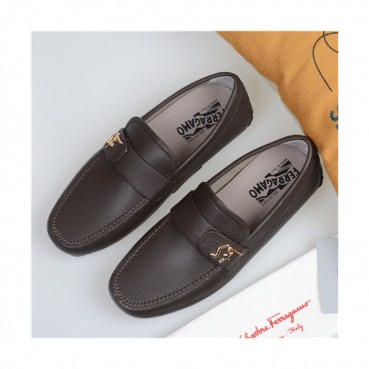 Salvatore Ferragamo 2021 Men's Leather Loafer,FGMS0572 - 페라가모 2021 남성용 레더 로퍼,Size(240