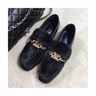 Louis Vuitton 2019 Ladies Leather & Mink Fur Loafer  - 루이비통 2019 여성용 레더 & 밍크퍼 로퍼 LOUS0453, Size (225 