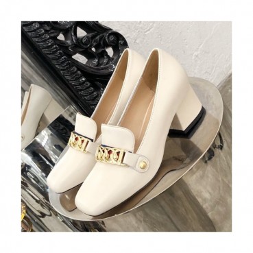 Gucci 2019 Ladies Middle-heel Leather Loafer 