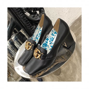 Gucci 2019 Ladies Middle-heel Leather Loafer 