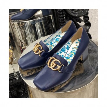 Gucci 2019 Ladies Middle-heel Leather Loafer 
