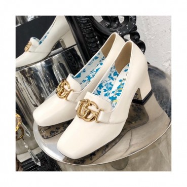 Gucci 2019 Ladies Middle-heel Leather Loafer 