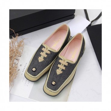 Chanel 2019 Ladies Denim & Leather Loafer - 샤넬 2019 여성용 데님 & 레더 로퍼 CHAS0291.Size(225 