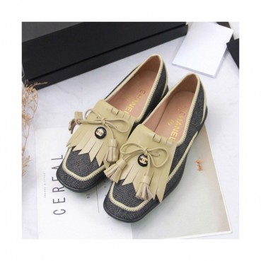 Chanel 2019 Ladies Denim & Leather Loafer - 샤넬 2019 여성용 데님 & 레더 로퍼 CHAS0289.Size(225 