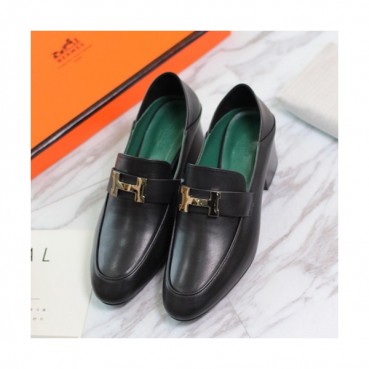 Hermes 2019 Ladies Leather Middle Heel Loafer- 에르메스 2019 여성용 레더 미들힐 로퍼 HERS0156,Size(225 