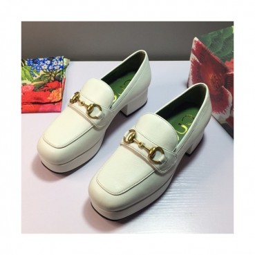 Gucci 2019 Ladies Middle-heel Leather Loafer 