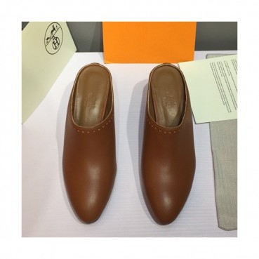 Hermes 2019 Ladies Leather Middle Heel Bloafer- 에르메스 2019 여성용 레더 미들힐 블로퍼 HERS0116,Size(225 