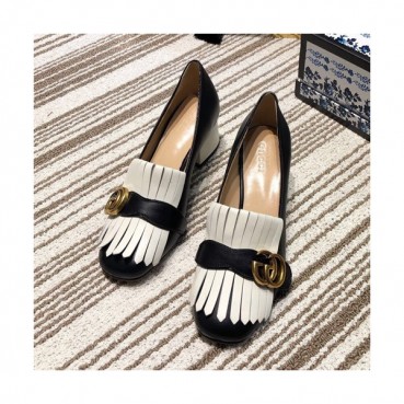 Gucci 2019 Ladies Middle-heel Leather Loafer 