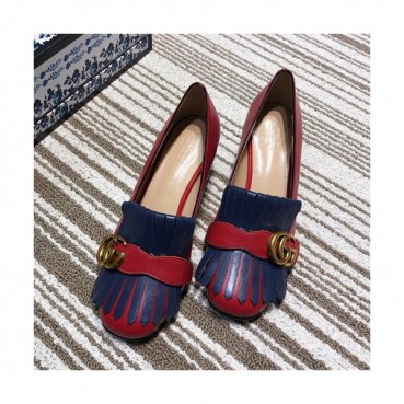 Gucci 2019 Ladies Middle-heel Leather Loafer 
