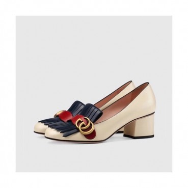 Gucci 2019 Ladies Middle-heel Leather Loafer 