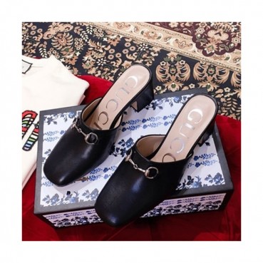 Gucci 2019 Ladies Leather Middle-heel Bloafer 