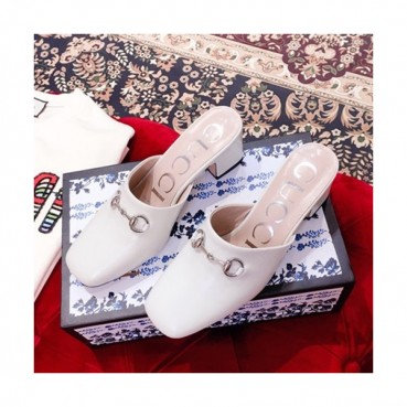Gucci 2019 Ladies Leather Middle-heel Bloafer 
