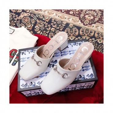 Gucci 2019 Ladies Leather Middle-heel Bloafer 