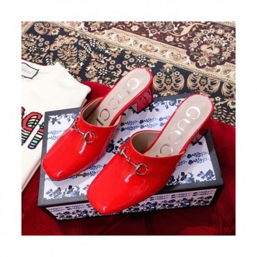 Gucci 2019 Ladies Leather Middle-heel Bloafer 