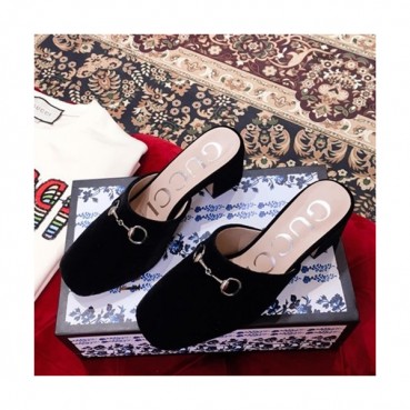 Gucci 2019 Ladies Leather Middle-heel Bloafer 