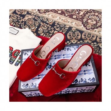 Gucci 2019 Ladies Leather Middle-heel Bloafer 