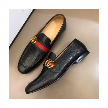[커스텀급]Gucci 2019 Mens Business GG Strap Logo Leather Loafer- 구찌 남성 비지니스 GG 스트랩 로고 레더 로퍼 Guc01112x.Size(240 